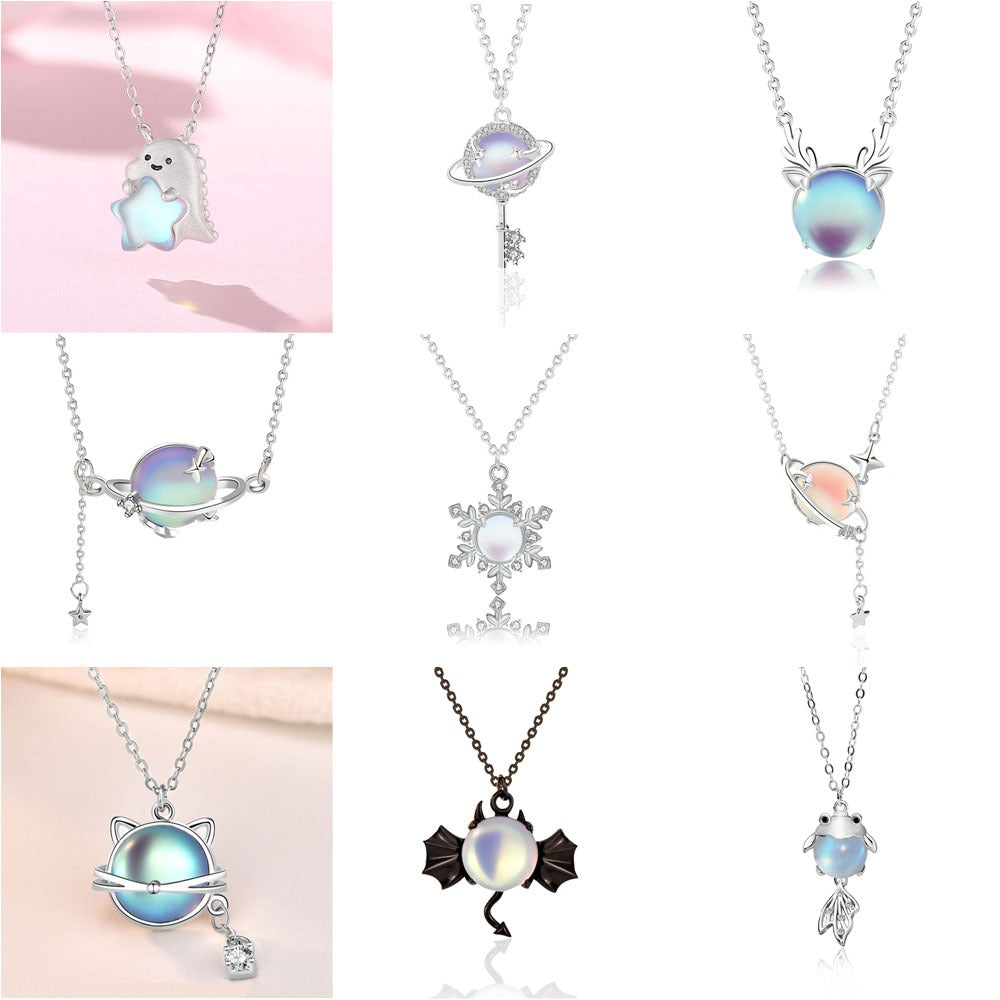 Koleksi Kalung Moonstone Opal Perhiasan Wanita Necklace Collection