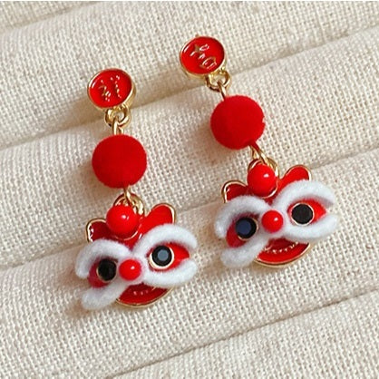 Anting Merah Imlek Keberuntungan Unik Red Chinese New Year Earrings