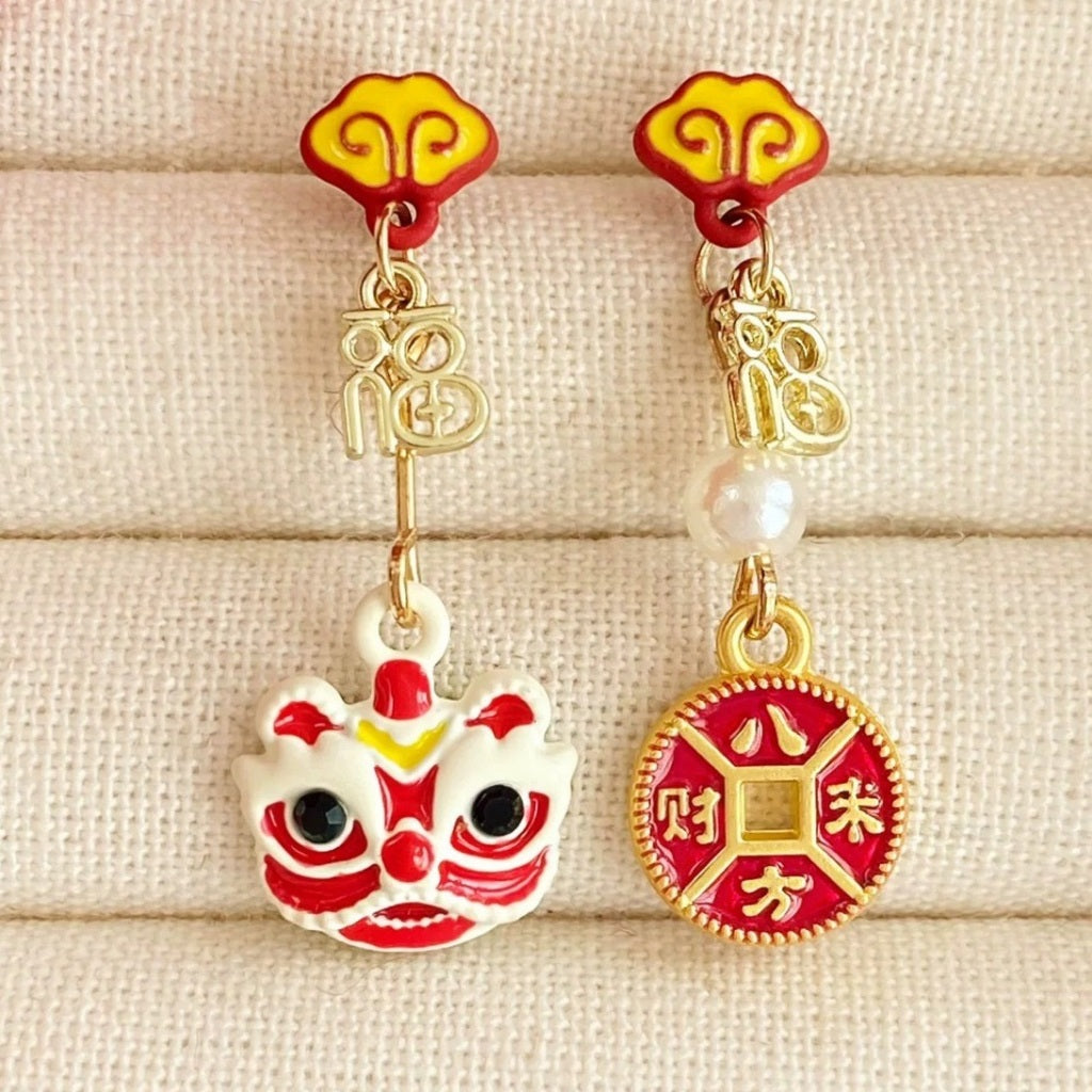 Anting Merah Imlek Keberuntungan Unik Red Chinese New Year Earrings