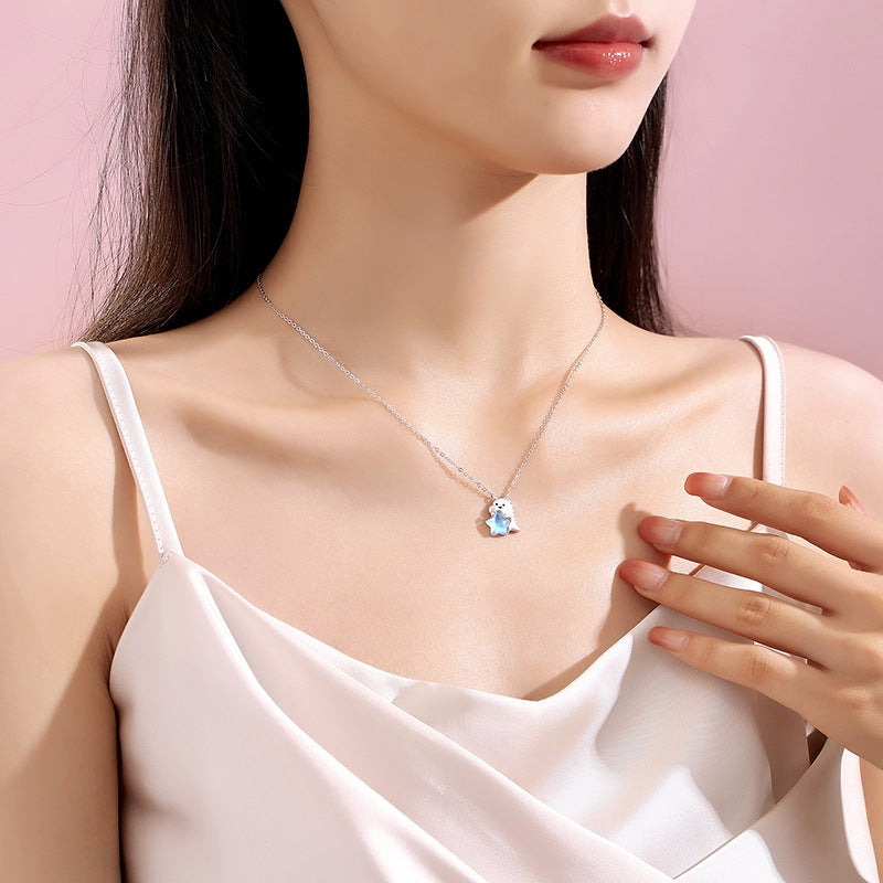 Koleksi Kalung Moonstone Opal Perhiasan Wanita Necklace Collection