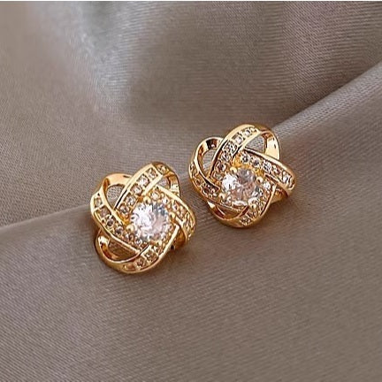 Anting Wanita Korea Mutiara Berlian Fashion Cewek Stud Hoop Earring