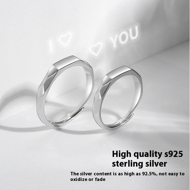 Cincin Couple I Love You Light Reflect Ring Pantulkan Cahaya Jewellery