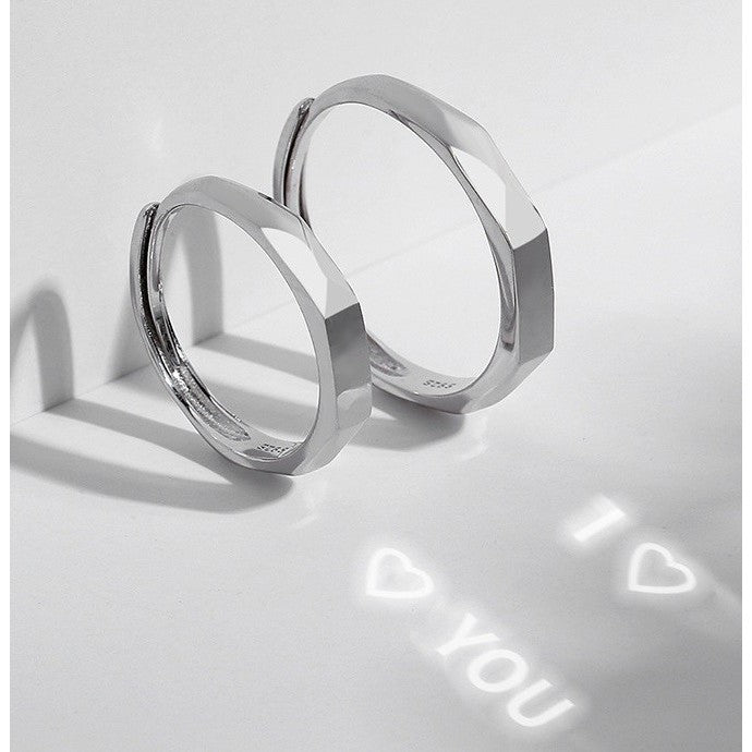 Cincin Couple I Love You Light Reflect Ring Pantulkan Cahaya Jewellery