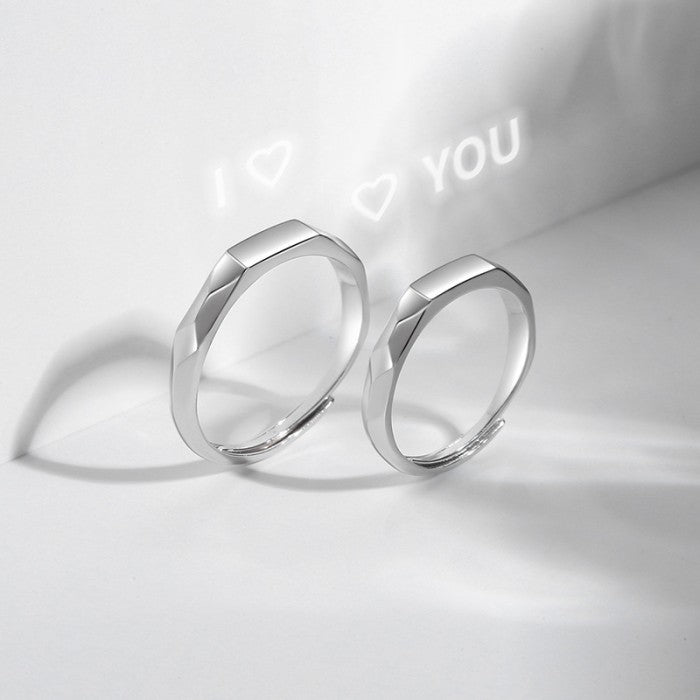 Cincin Couple I Love You Light Reflect Ring Pantulkan Cahaya Jewellery