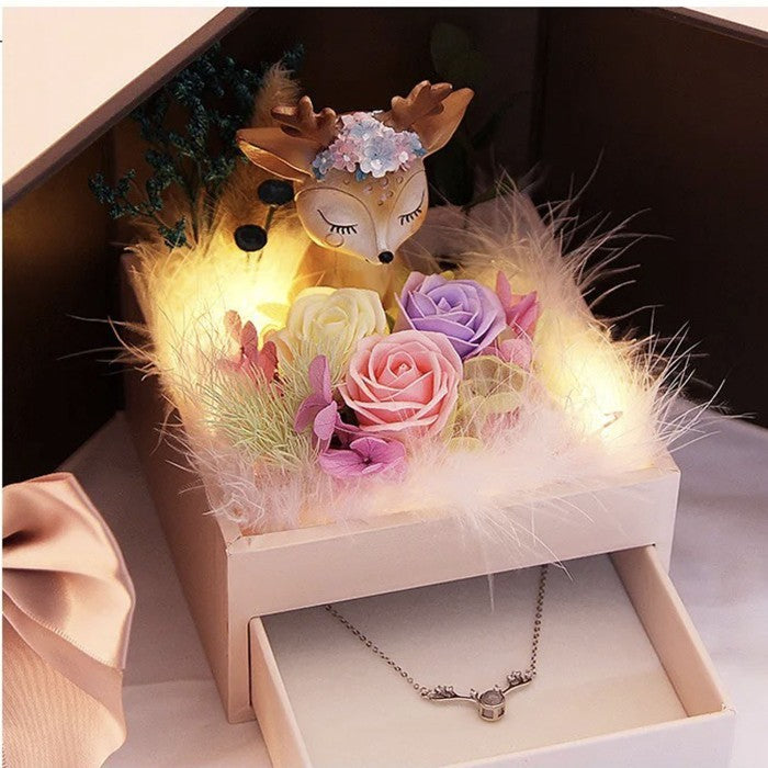 Jewelry Gift Box Rusa Anniversary Valentine Kotak Cincin Perhiasan