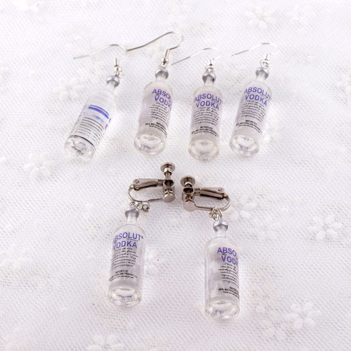 Anting Unik Creative Funny Mini Bottles Piercing Earrings Jewellery