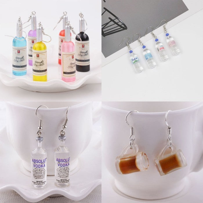 Anting Unik Creative Funny Mini Bottles Piercing Earrings Jewellery