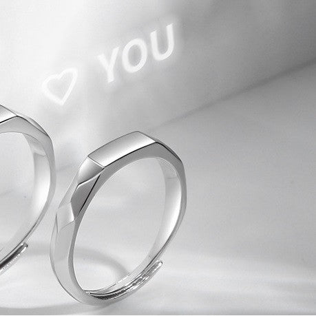 Cincin Couple I Love You Light Reflect Ring Pantulkan Cahaya Jewellery