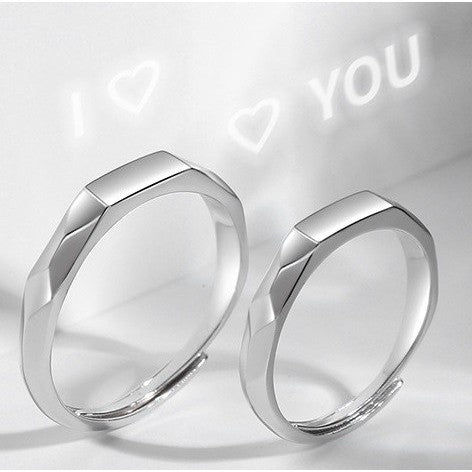 Cincin Couple I Love You Light Reflect Ring Pantulkan Cahaya Jewellery