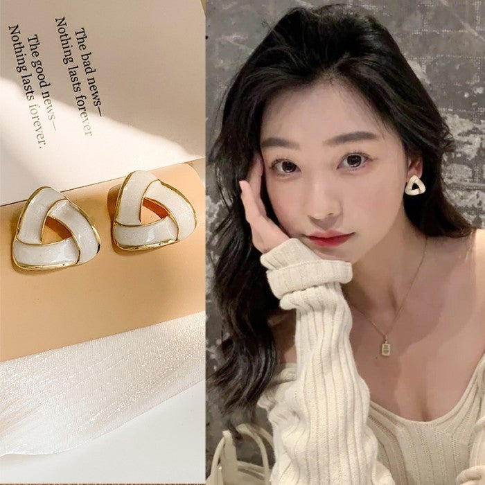 Anting Wanita Korea Mutiara Berlian Fashion Cewek Stud Hoop Earring