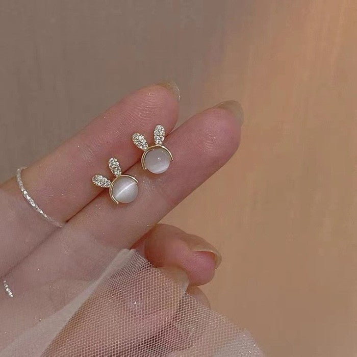 Anting Wanita Korea Mutiara Berlian Fashion Cewek Stud Hoop Earring