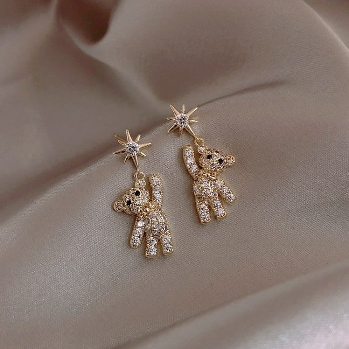 Anting Wanita Korea Mutiara Berlian Fashion Cewek Stud Hoop Earring