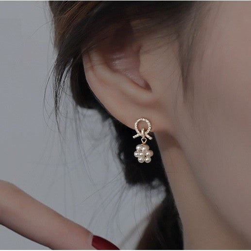 Anting Wanita Korea Mutiara Berlian Fashion Cewek Stud Hoop Earring