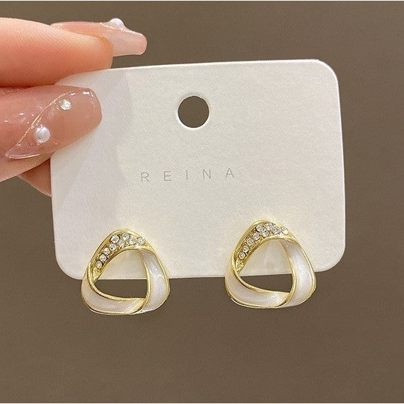 Anting Wanita Korea Mutiara Berlian Fashion Cewek Stud Hoop Earring