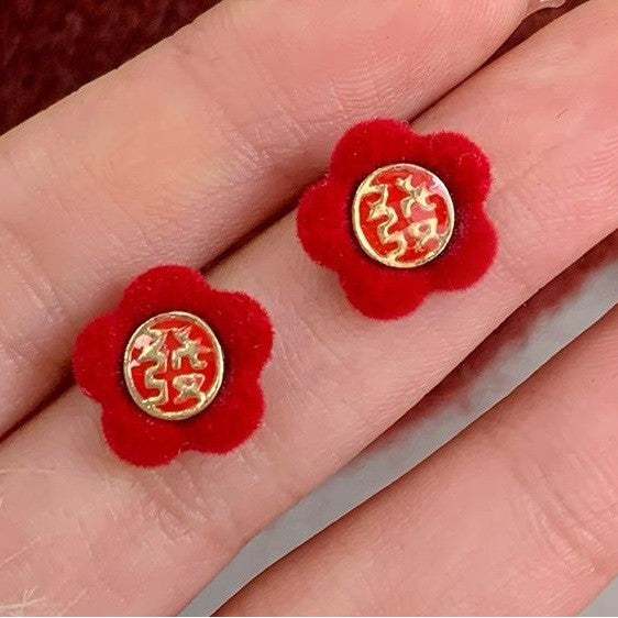 Anting Merah Imlek Keberuntungan Unik Red Chinese New Year Earrings