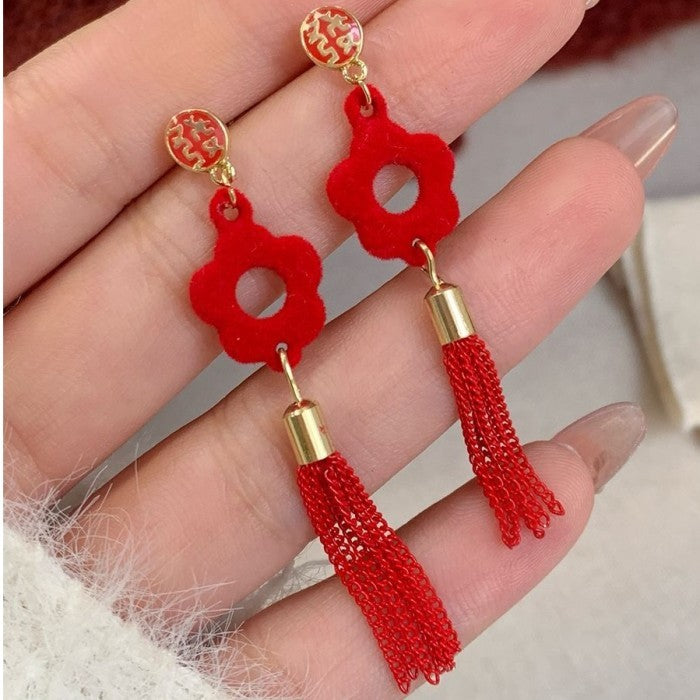 Anting Merah Imlek Keberuntungan Unik Red Chinese New Year Earrings